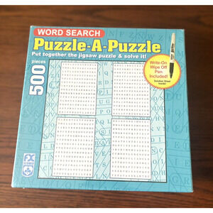 New Word Search Puzzle A Puzzle 500 piece Jigsaw Write on and Wipe off SCHMID